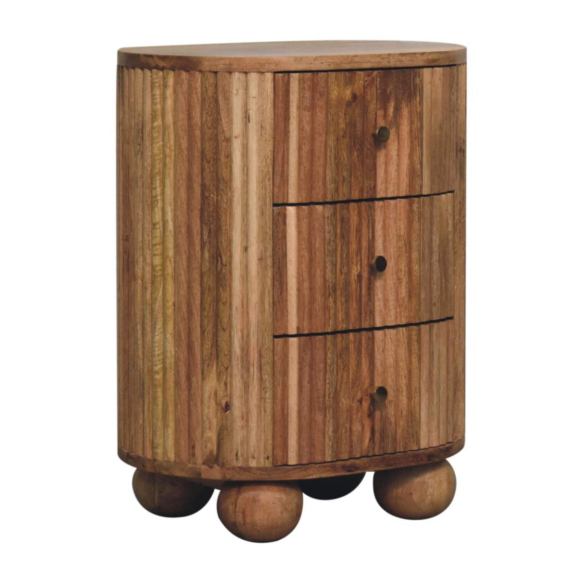 Soba Oak 3 Drawer Bedside 58cm