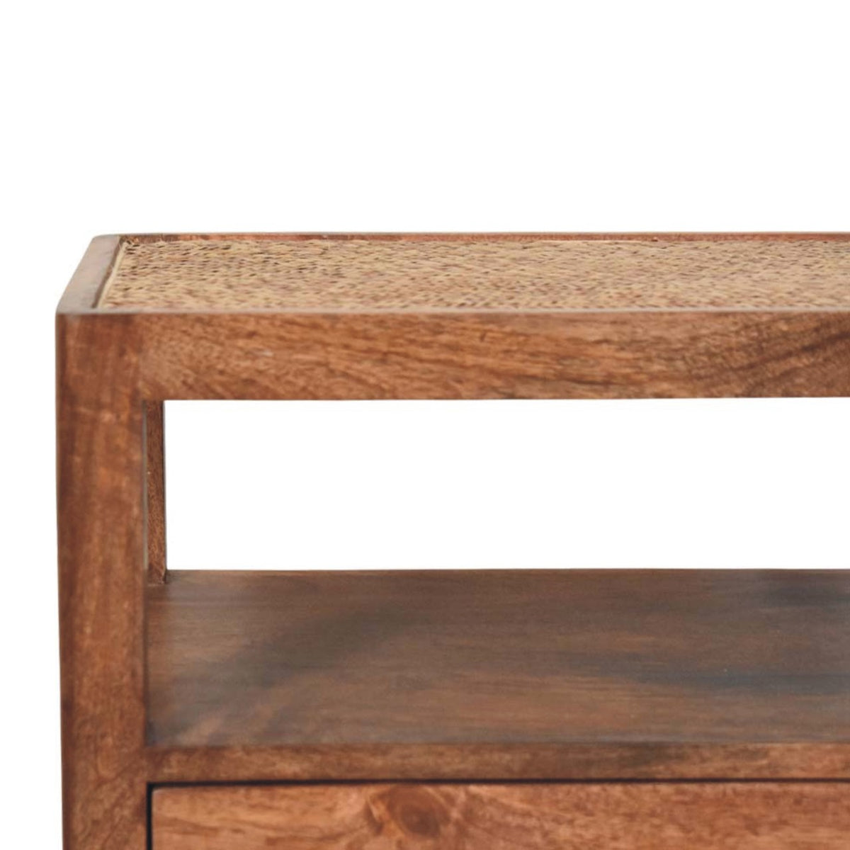 Saffron Rattan Top Nightstand 55cm