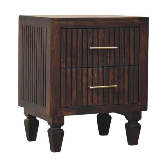 Belmont Fluted 2 Drawer Nightstand 55cm