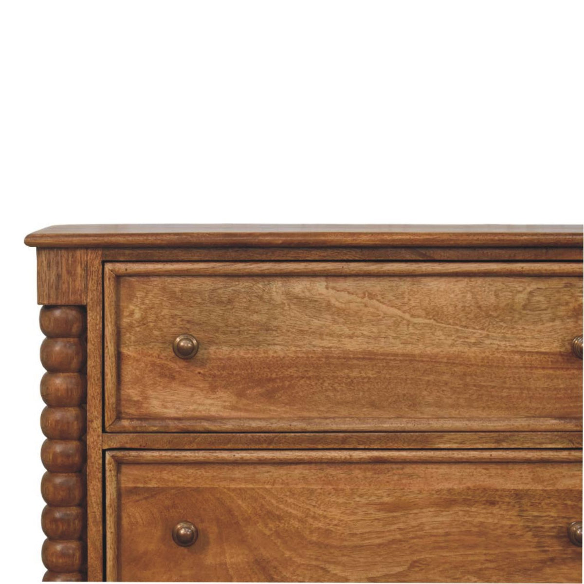 Spindle Amber Oak Chest of Drawers 80cm