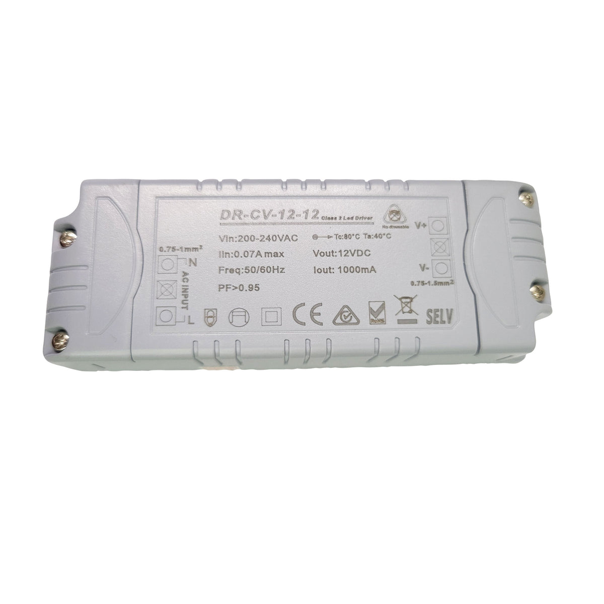 12V Constant Voltage 12W - LED Driver 12V