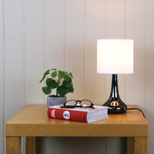 On / Off Touch Lamp in Gunmetal Finish - Lola Gunmetal