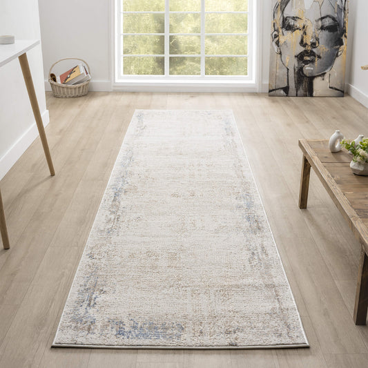 Luxley 580 Ivory Modern Hallway Runner