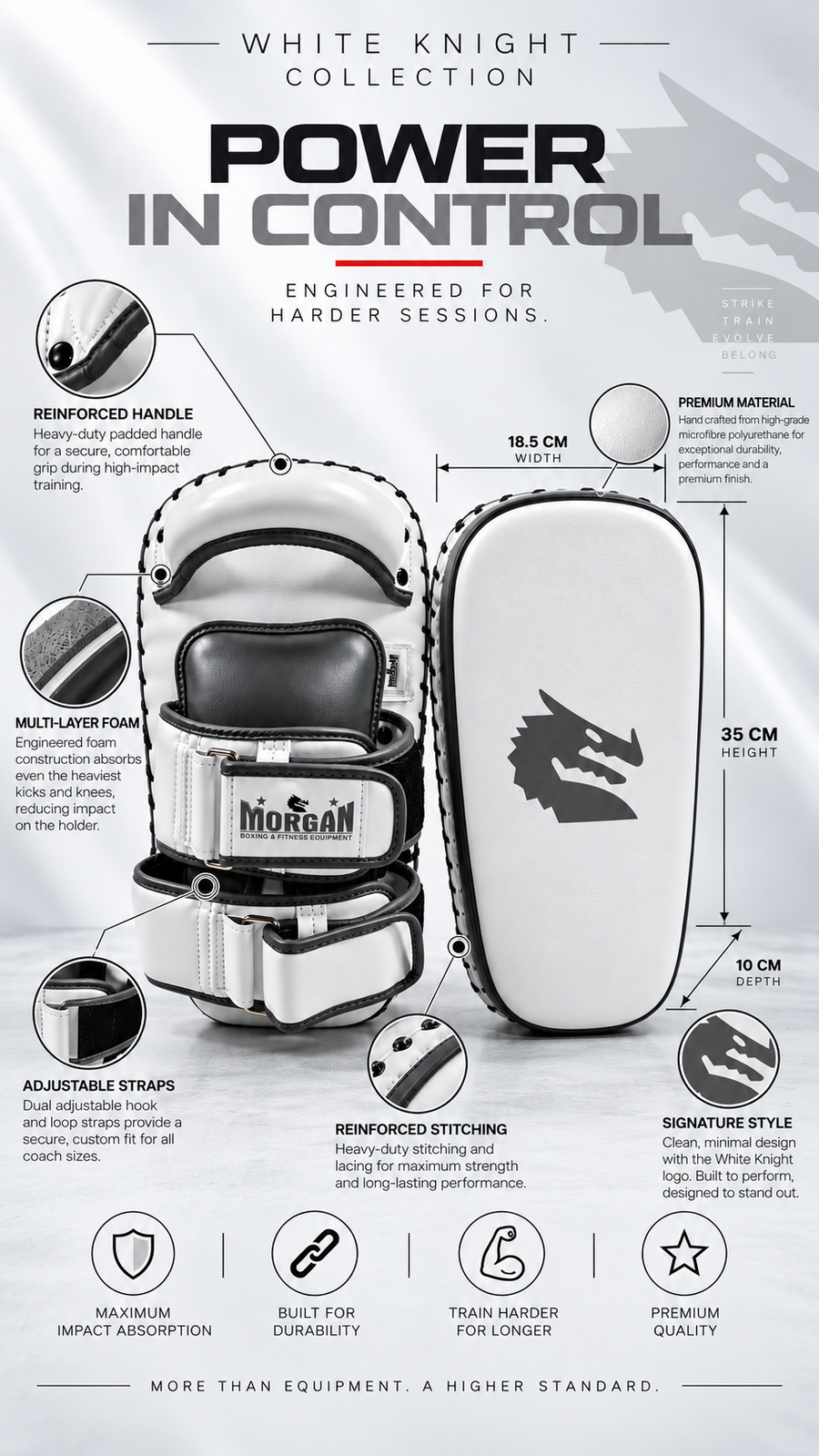 Morgan White Knight Thai Pads (Pair)
