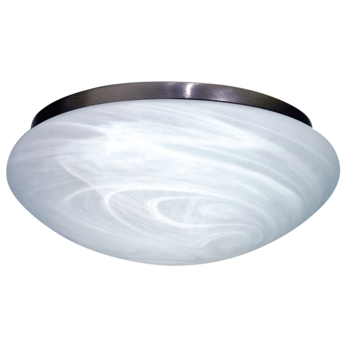 Standard Ceiling Fan Light in Satin Chrome and Alabaster - Fan Clipper Satin Chrome