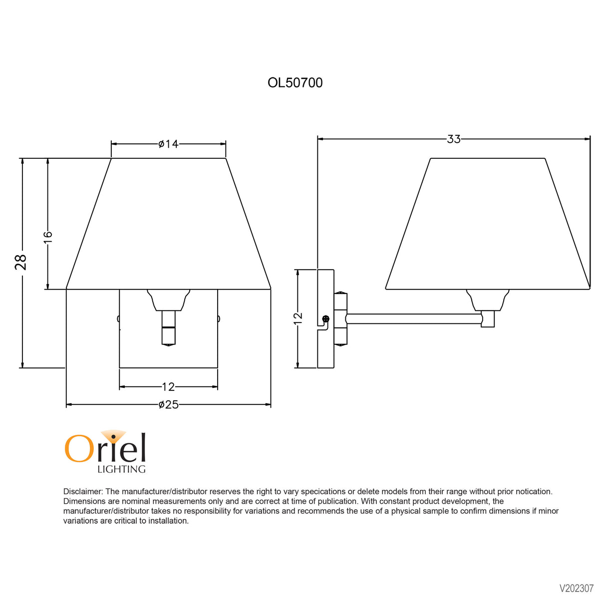 Traditional Swing Arm Wall Light with Fabric Shade - Swingley Antique Brass