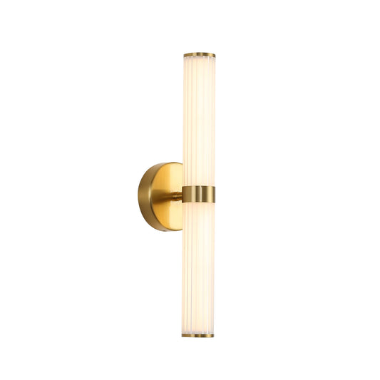 Ribbed Tricolour LED Wall Light - Sassy Satin Brass
