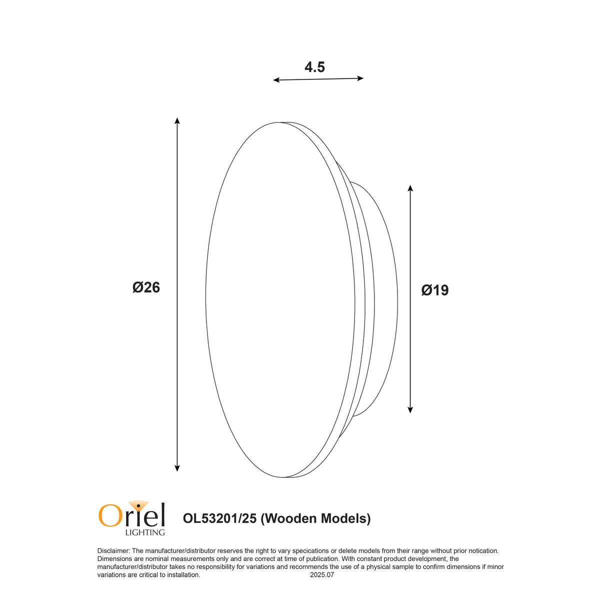 Tri-Colour LED Wall Light - Dot.25 Scalloped Wood