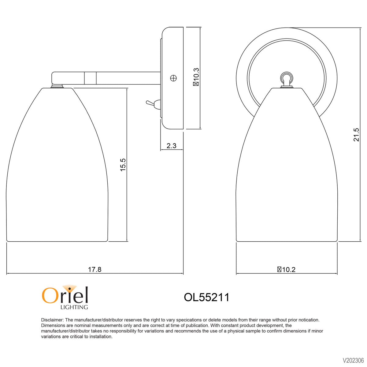 Adjustable Wall Light - Salem W Switch