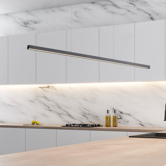 Slimline Tricolour LED Linear Pendant - Shard.1200 Black