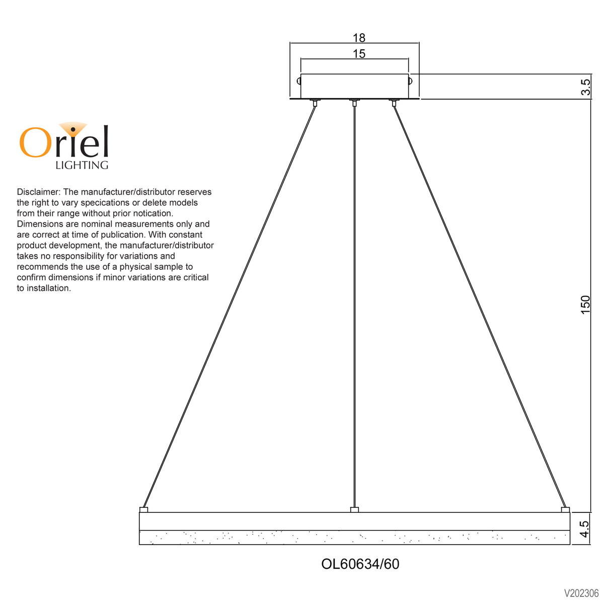 Modern Tricolour LED Halo Pendant - Cronus.60 Black