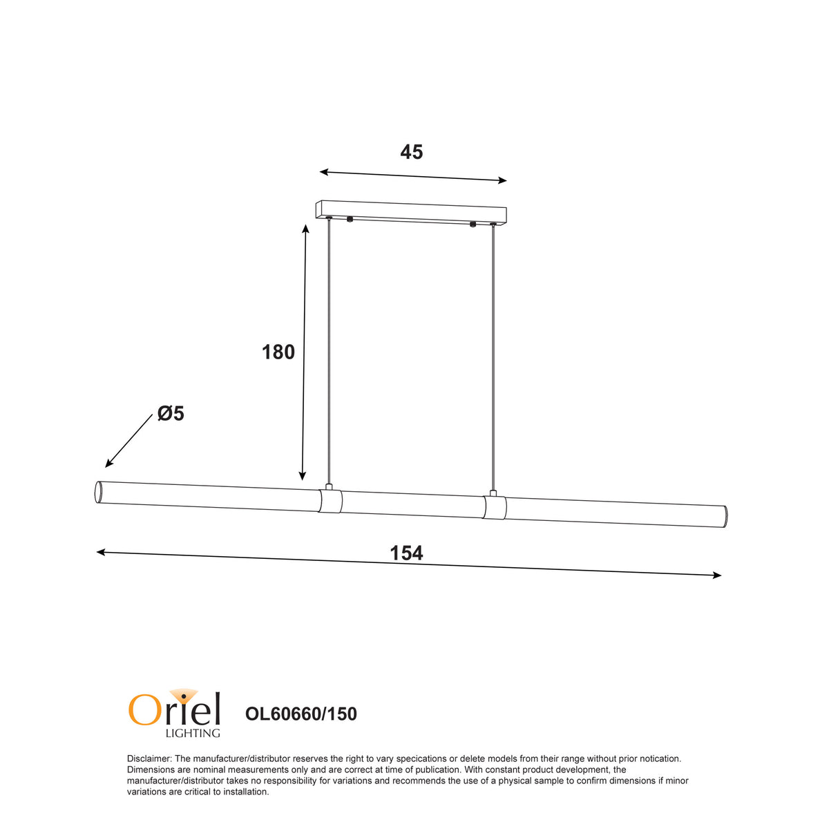 Opal Matt Tricolour LED Linear Pendant - Kallita Satin Brass