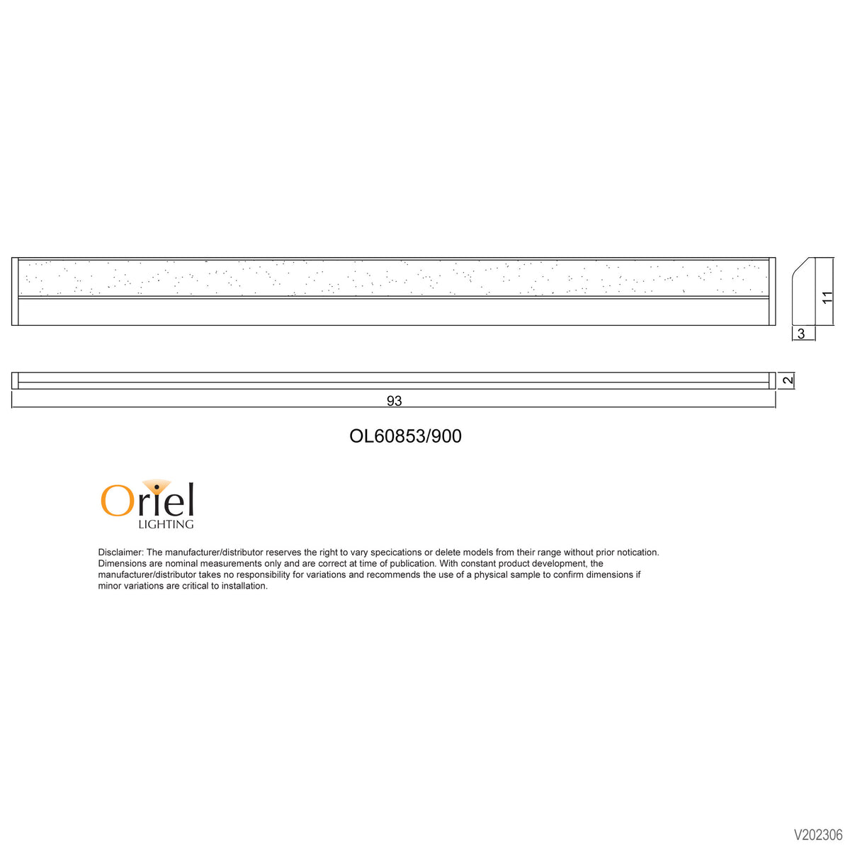 90cm Tricolour LED Vanity Light - Mode.90 Cts
