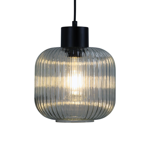 Ribbed Clear Glass Pendant - Miller 200