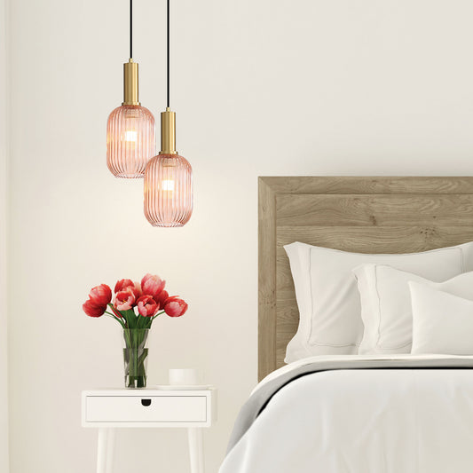 Ribbed Glass Pendant - Luxe.130 Rust