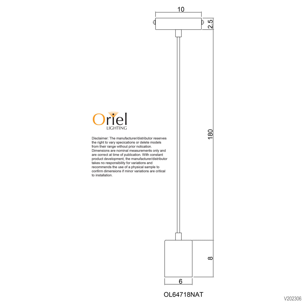 Timber Pendant Suspension - Plug