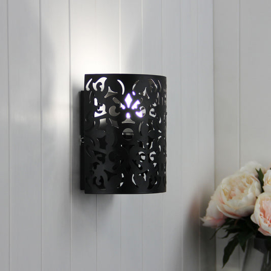 Laser Cut Metal Wall Mounted Light - Vicky Wall Black