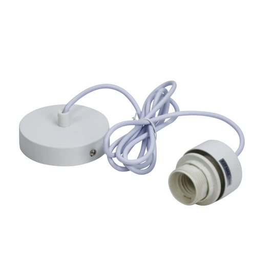 180cm E27 Suspension Kit All White - Parti Cord White