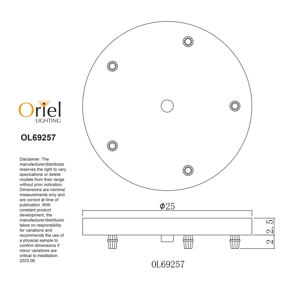 Turns 5 Single Pendants Into One Light - Parti Pan 5 Black