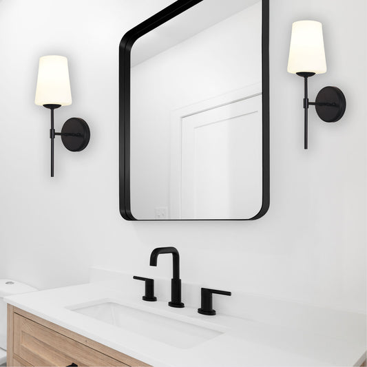 Opal Glass Wall Light - Kinbury Black