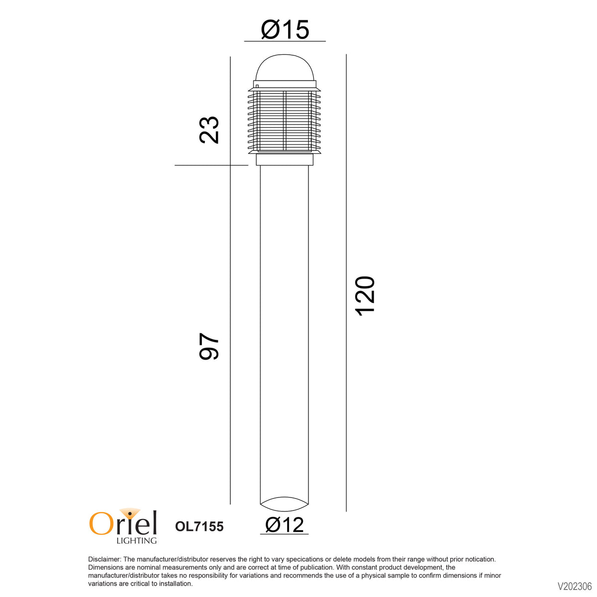 240V In-Ground Outdoor Bollard - Velika In-Ground
