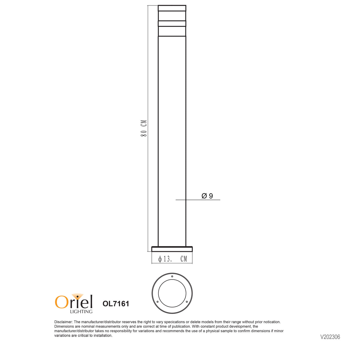 Tove 240V Aluminium Garden Bollard - Tove Bollard
