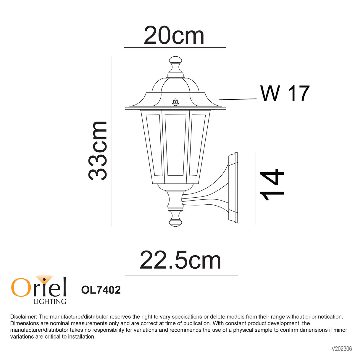 Traditional Outdoor Wall Light - Ascot Up White