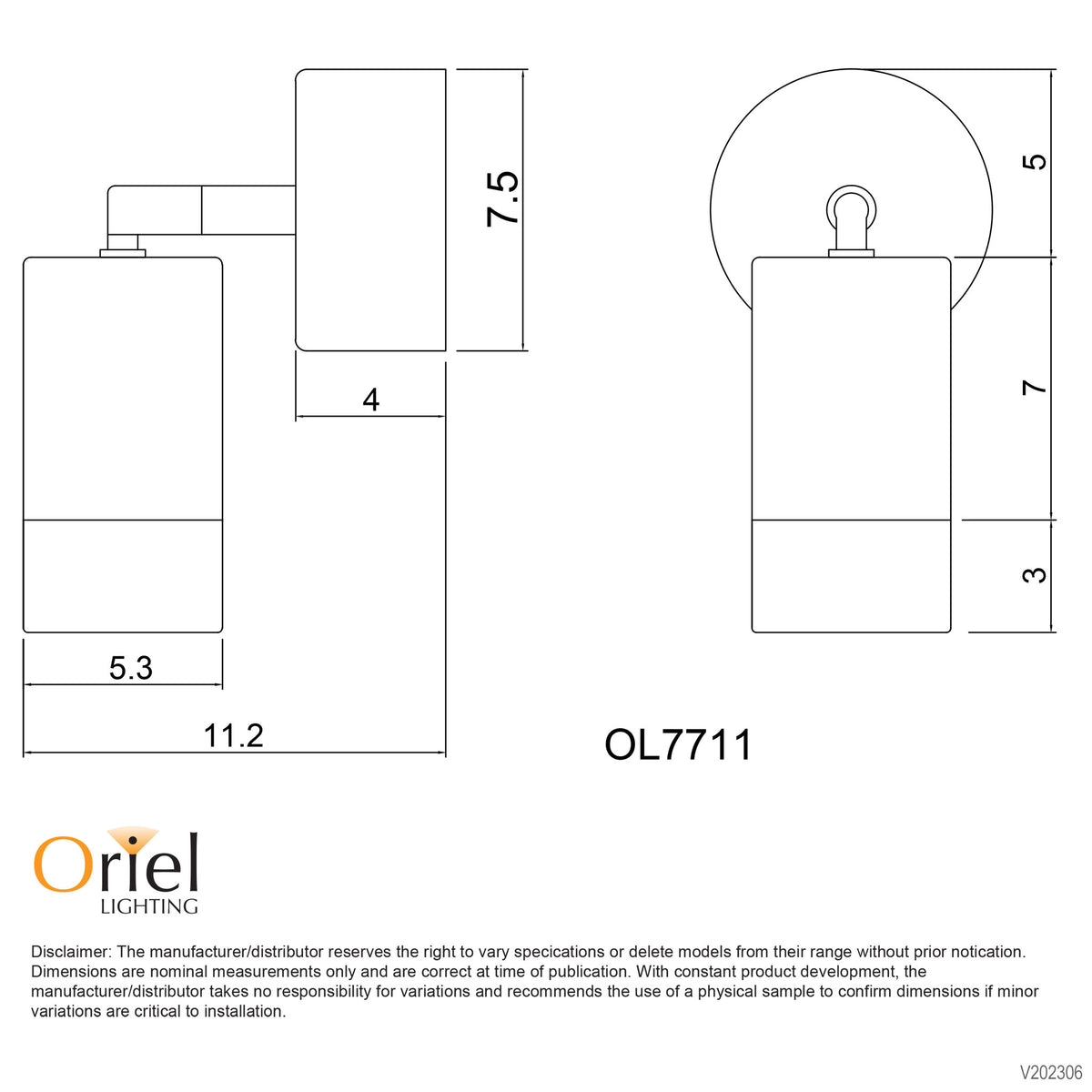 240V Outdoor Spotlight Brushed Chrome - Comma Adjustable Brushed Chrome