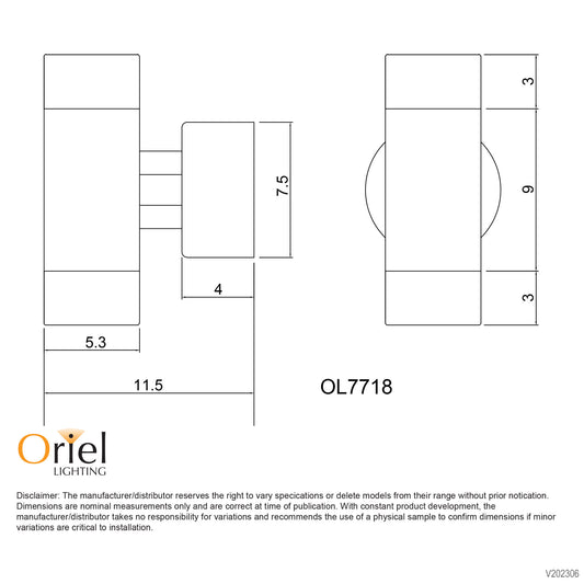 240V Outdoor Up-Down Wall Light Brushed Chrome - Comma 2 Light Brushed Chrome