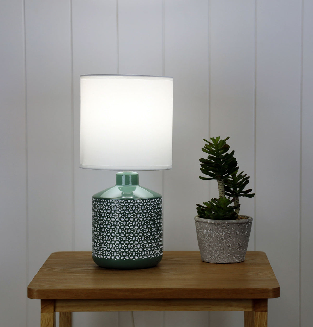 Green Ceramic Table Lamp - Celia Green