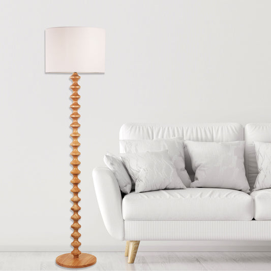 Floor Lamp with Shade - Spindle Natural