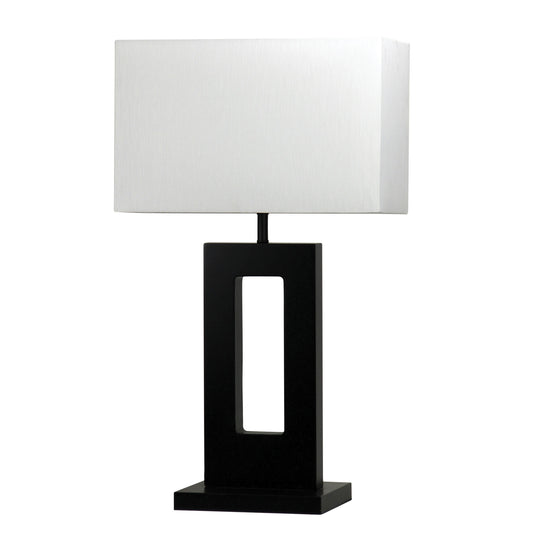 Dark Stained Timber Table Lamp Base E27 - Habitat Lamp Base