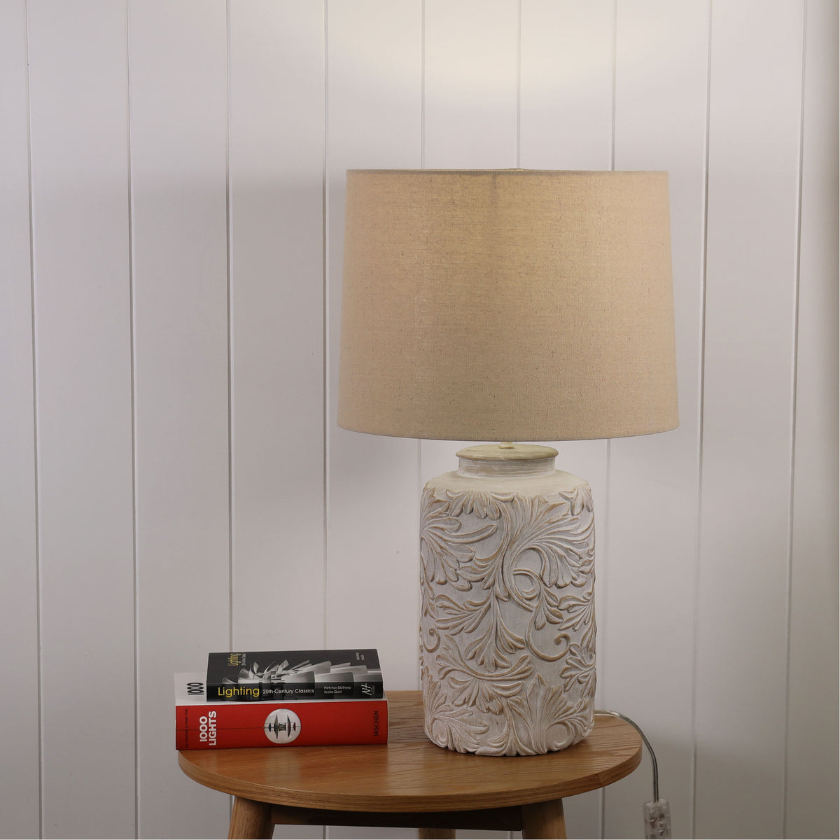 Romantic Embossed Floral Table Lamp - Andorra