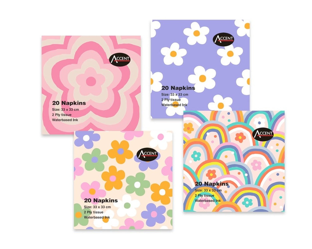 bulk 960 Groovy Style Napkins 2ply 33cm