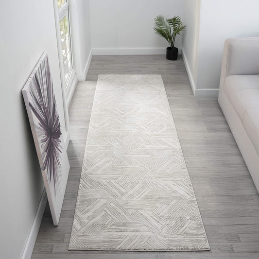 Portland 840 Lt Grey Modern Hallway Runner