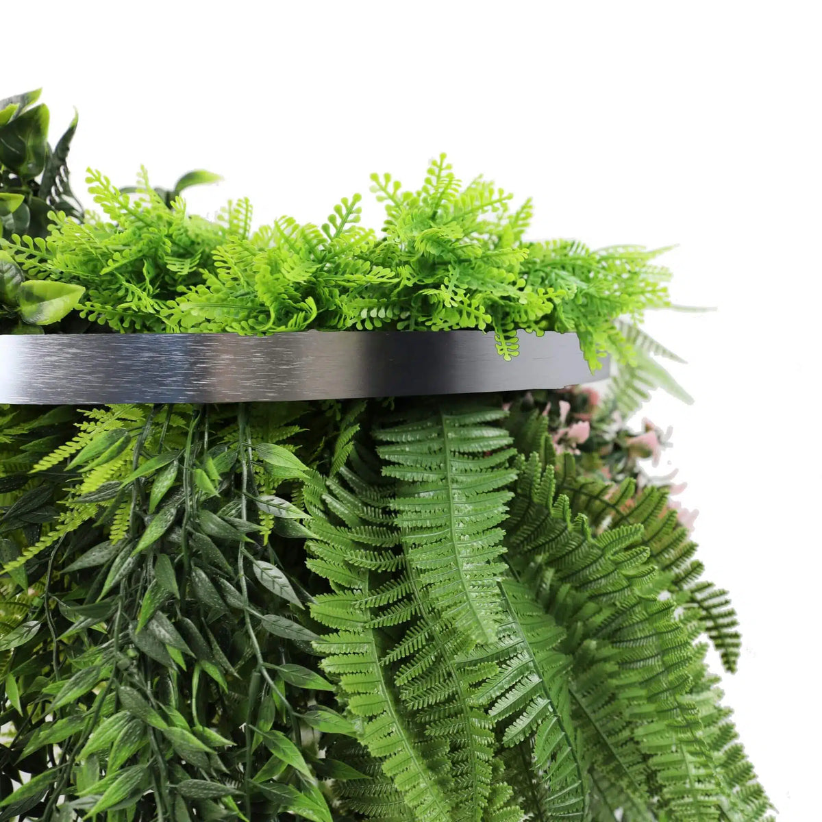 Premium Hanging Artificial Plant Arrangement with Silver Frame 40cm UV Resistant - Image 3
