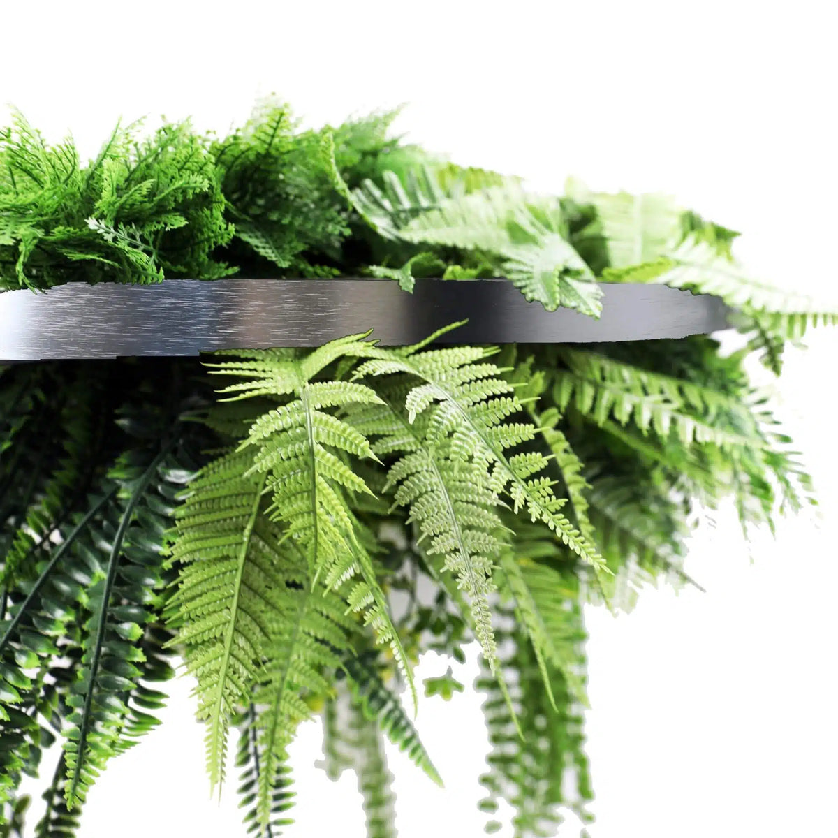 Silver Artificial Hanging Green Wall Disc 80cm UV Resistant Foliage - Image 3