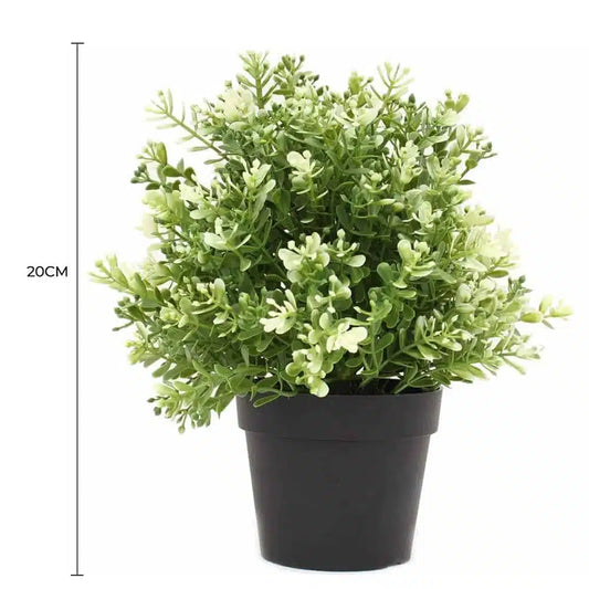 Small Potted Artificial White Jade Plant UV Resistant 20cm - Image 2