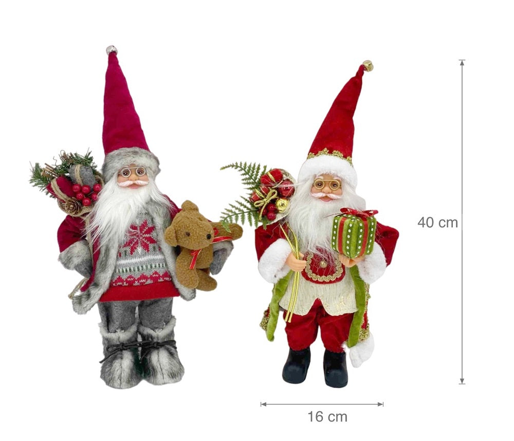 bulk 6 Xmas Plush Standing Santa 40cm