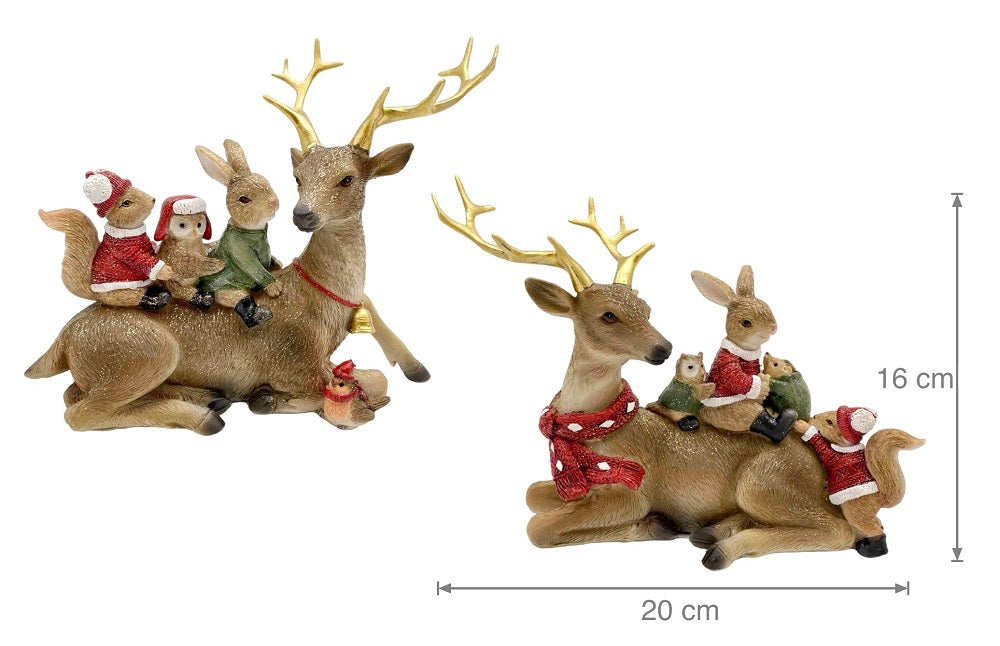 bulk 6 Xmas Deer & Friends 20cm
