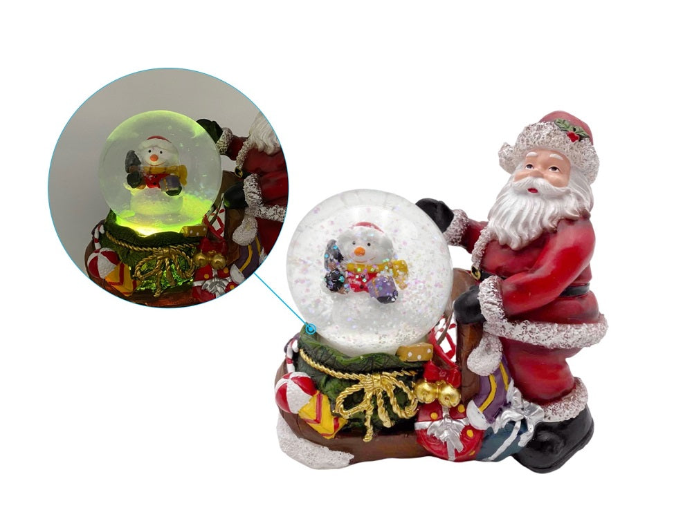 bulk 12 Xmas Santa Snow Globe w/ Led Light 13cm
