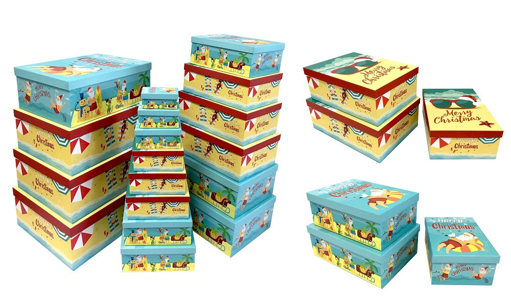 bulk 2 Xmas Beach Fun Gift Box Set 18 Various Sizes 43cm