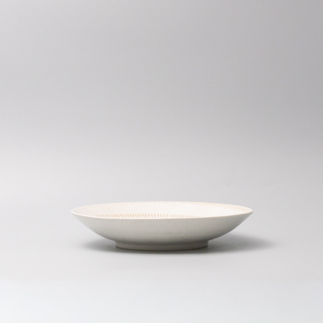 Bowl Open Shallow 23cm Ivory Spiral Glaze - Image 4