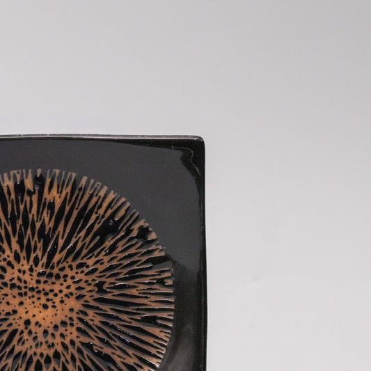 Plate Square 13.5cm Bronze Converging Glaze - Image 2