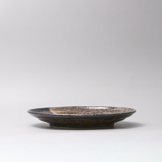 Plate Flat Based 25cm Bronze Brushstroke Glaze - Image 2