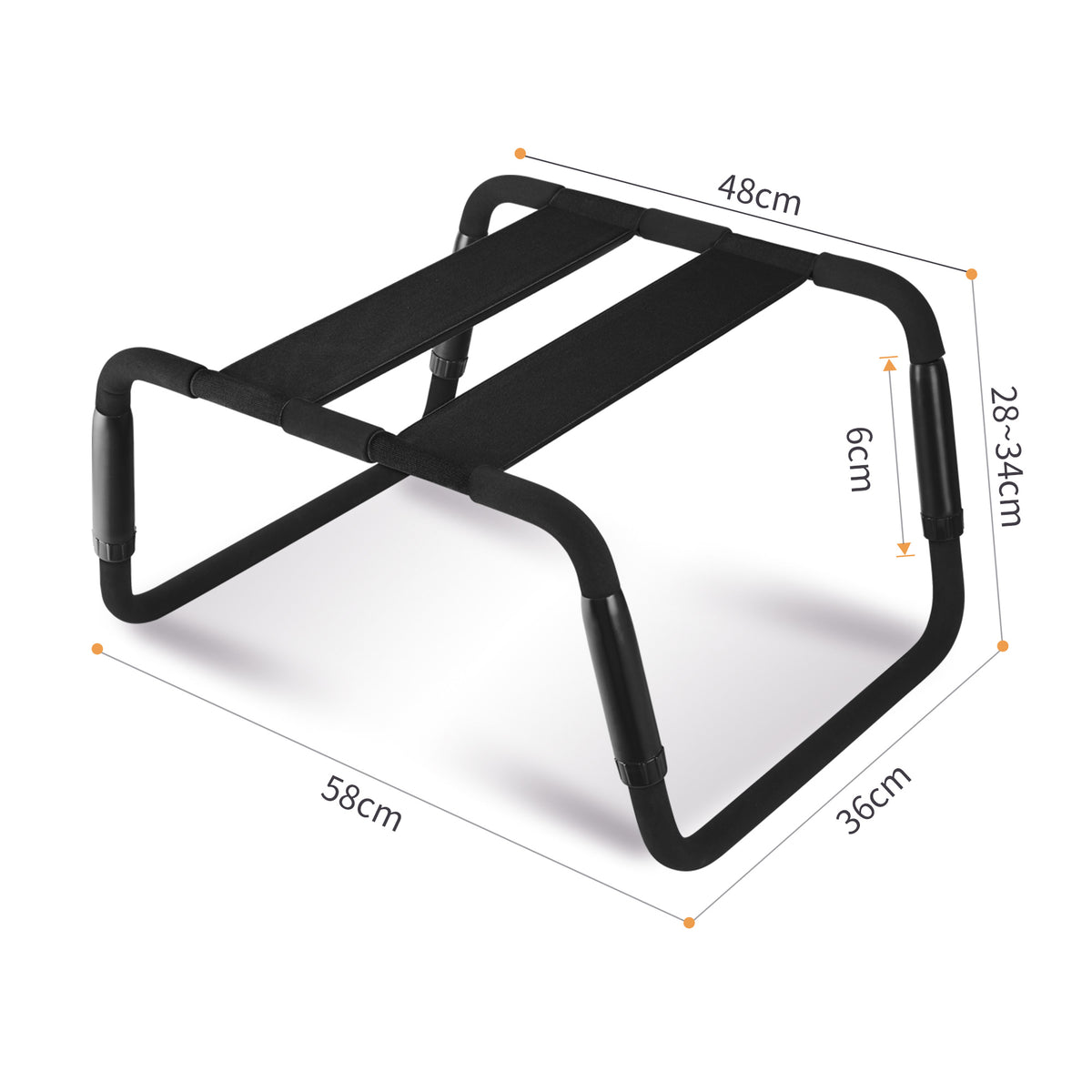 Sex Chair Adjustable Height Black PU Seat