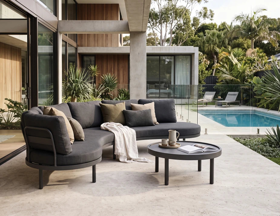 Aluna Sofa Right End Open - Charcoal - Outdoor