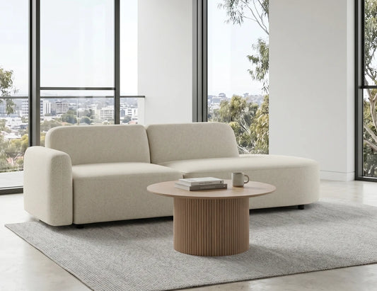 Atticus Modular Sofa - Config F or G Curved Open End - Ivory Cream