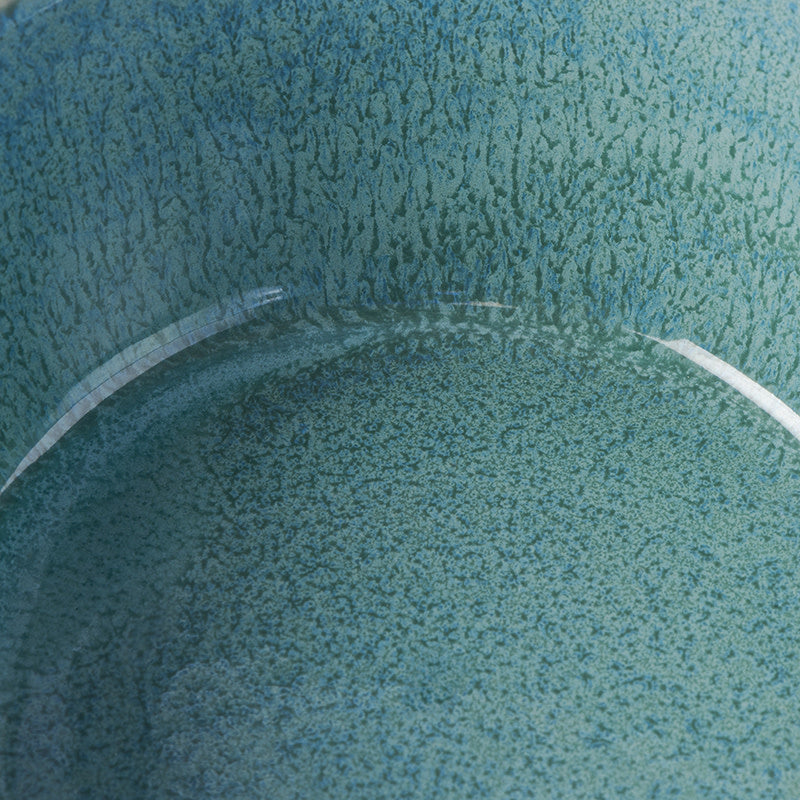 Bowl with Lid 13cm Peacock Glaze - Image 4