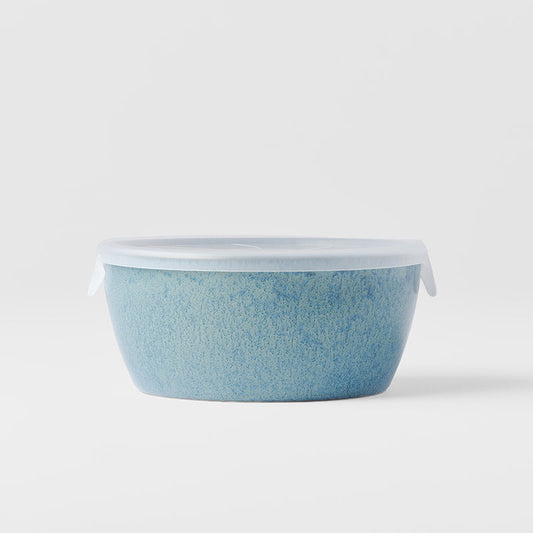 Bowl with Lid 13cm Peacock Glaze - Image 2